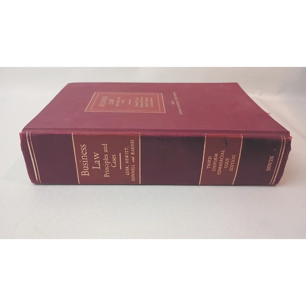 Business Law: Principles and Cases Lusk Hewitt Donnell Barnes Hardcover VG